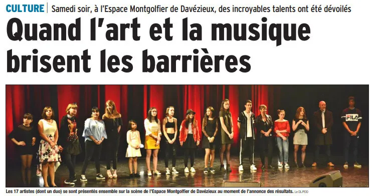 Article du Dauphiné Libéré: Soirée des Talents