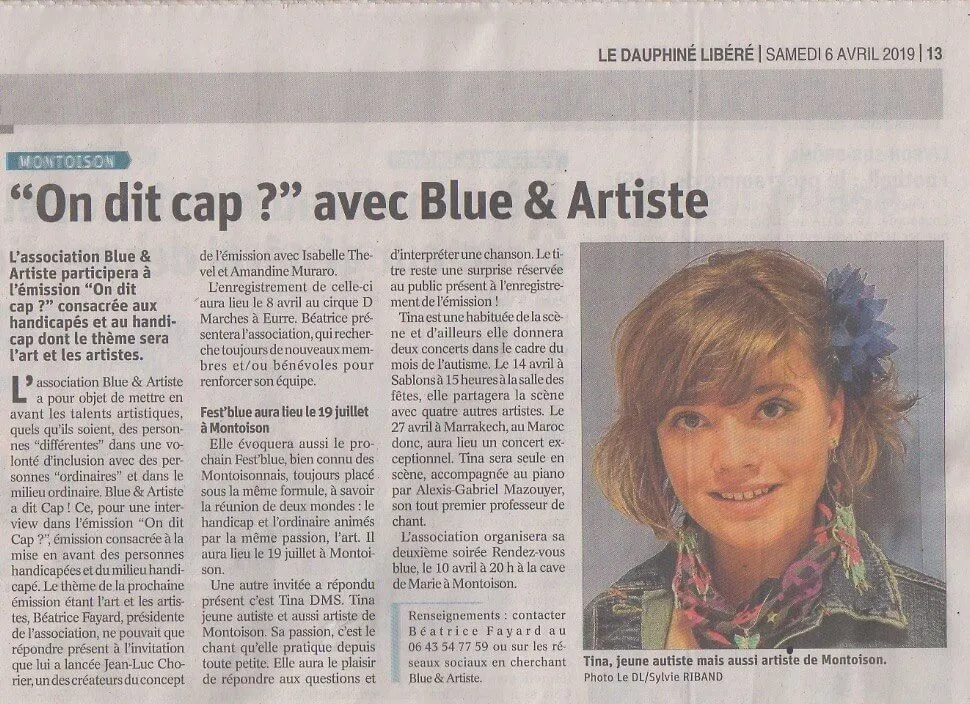 Article du Dauphiné Libéré: Émission « On dit cap ? »
